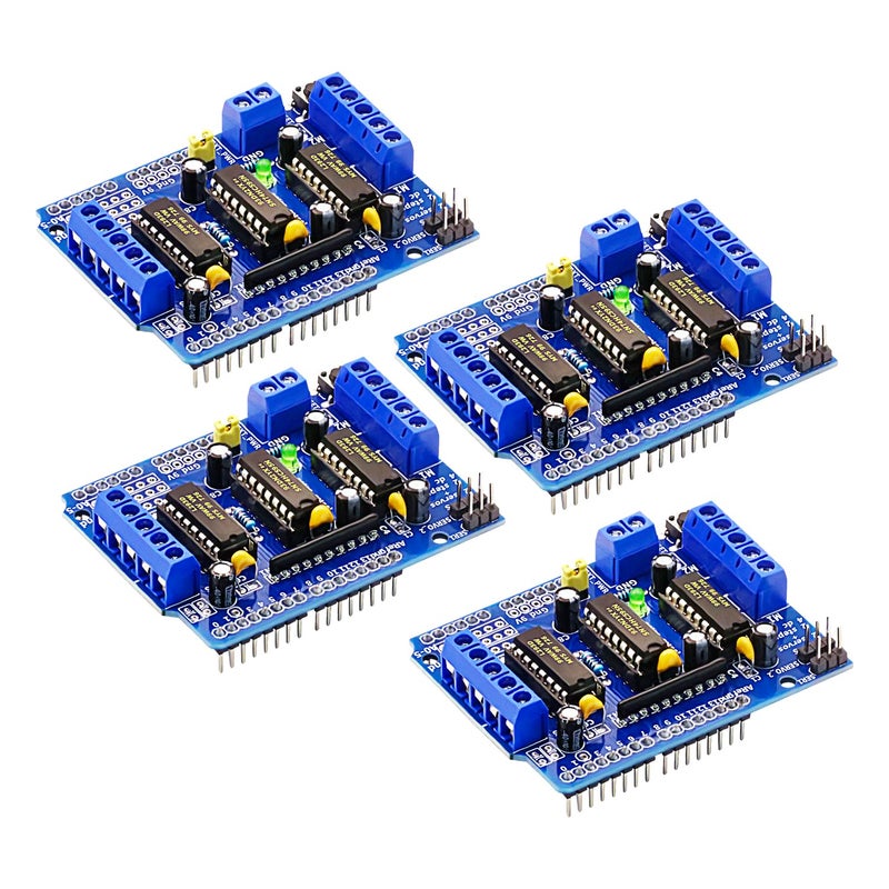 DaFuRui 4Pack L293D Stepper Motor， DC Motor Drive Shield Stepper Motor Drive Shield Expansion Board Electric Control Panels Compatible with Arduino - Image 1